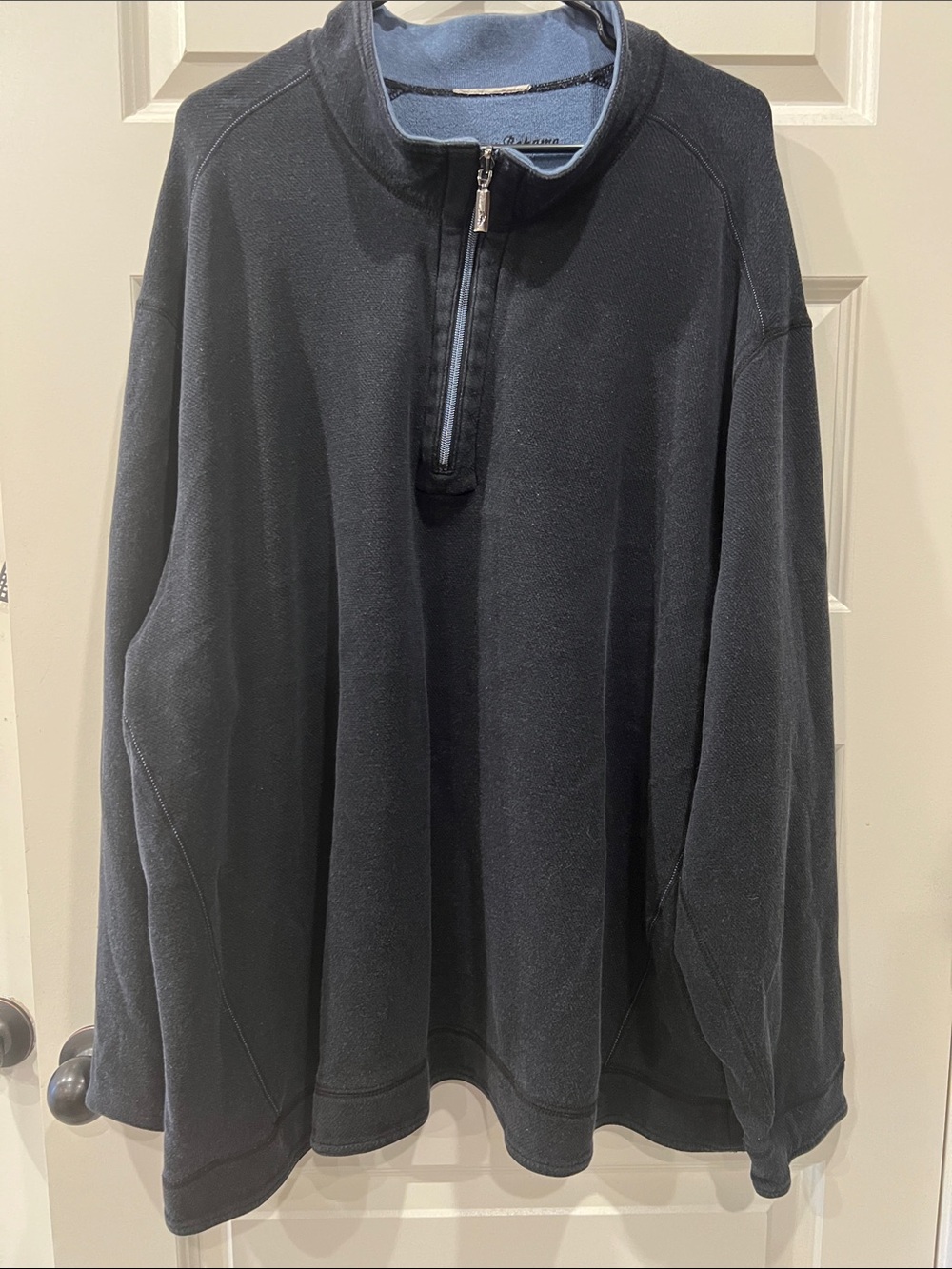 Tommy Bahama Men Quarter-Zip Pullover Sweater - Black Sz 2x